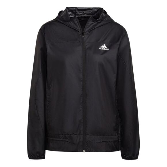 NWT $60 ADIDAS zipper windbreaker jacket black white S - Picture 1 of 12